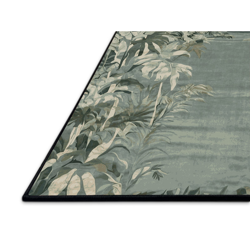 Tapis gris soyeux et moelleux, Rectangle 7 pi x 9 pi