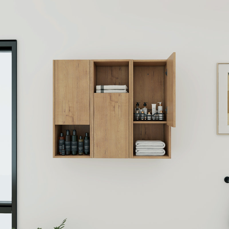 36'' Three Bathroom Storage With Soft Close Doors, Natural