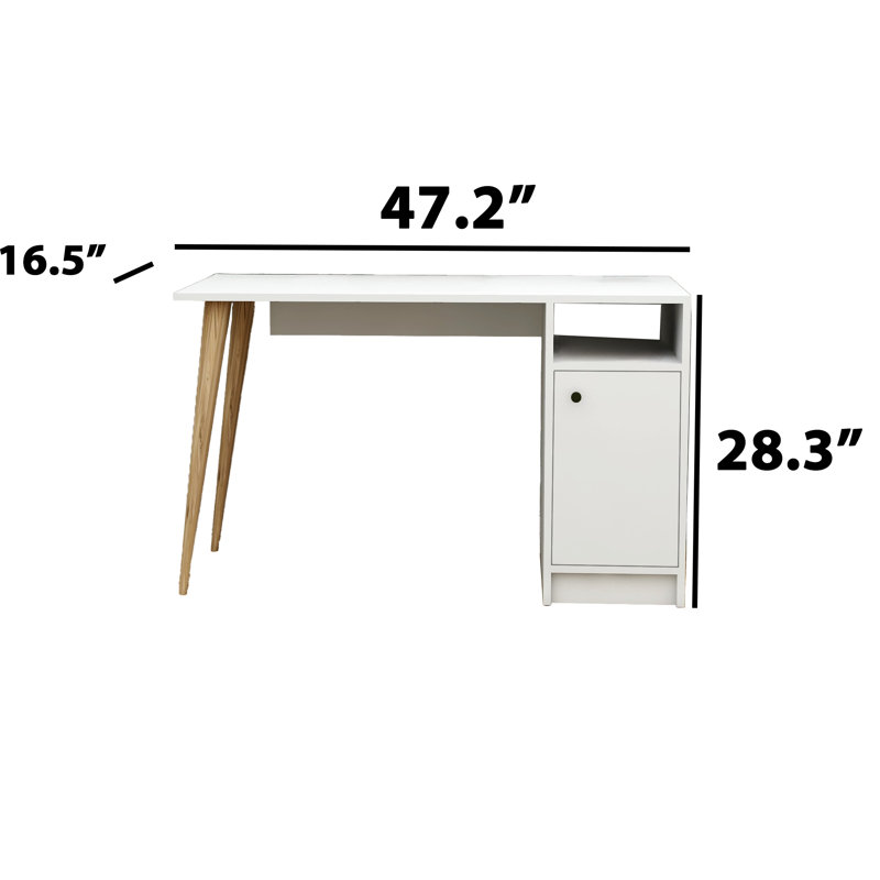 Bureau d'ordinateur rectangulaire avec commode