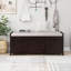Banc de rangement avec 3 portes en forme de volet, banc à chaussures avec coussin amovible et espace de rangement caché (espresso)-817194713