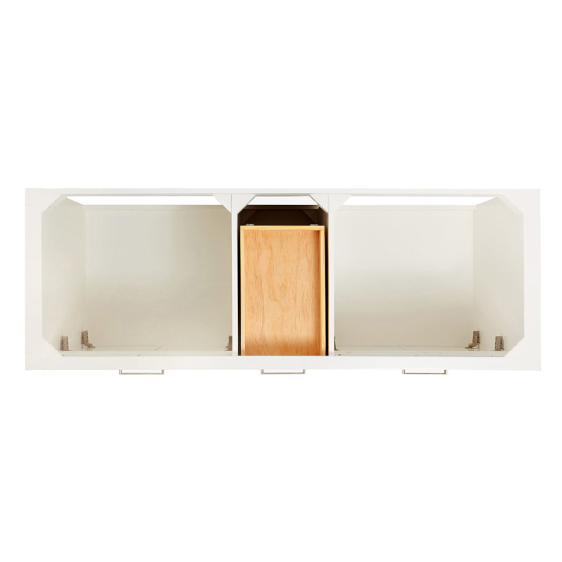 Ensemble de meuble-lavabo double Abbate, Gris, Ovale, 60"