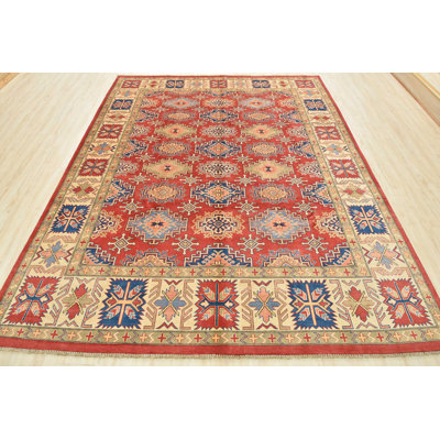 Tapis Kazak à motif géométrique 8 pi 2 po x 9 pi 6 po Nejko