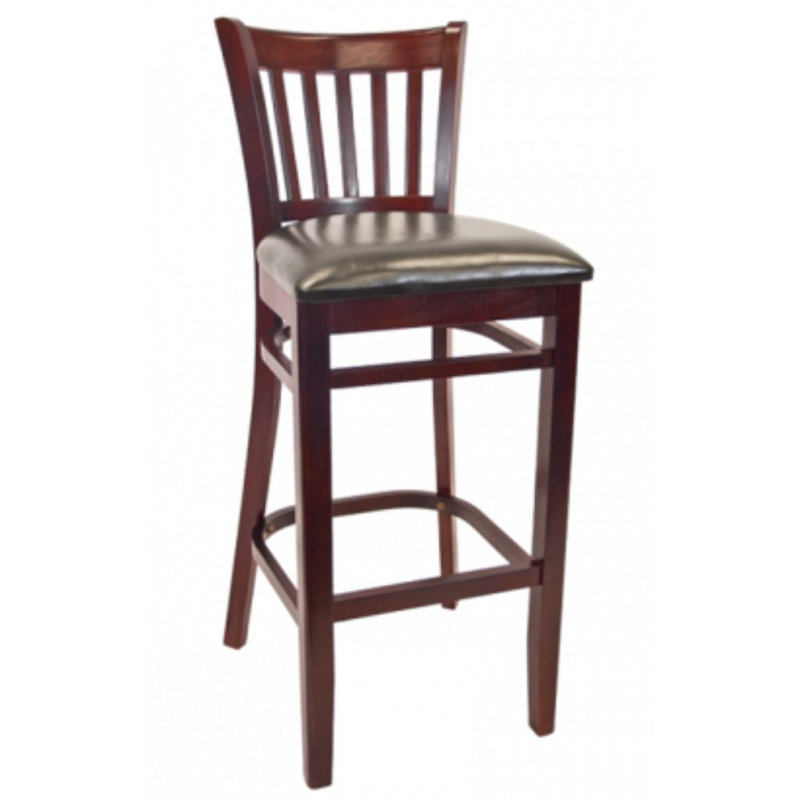 Tabouret de bar 29 po, Acajou foncé, Noir