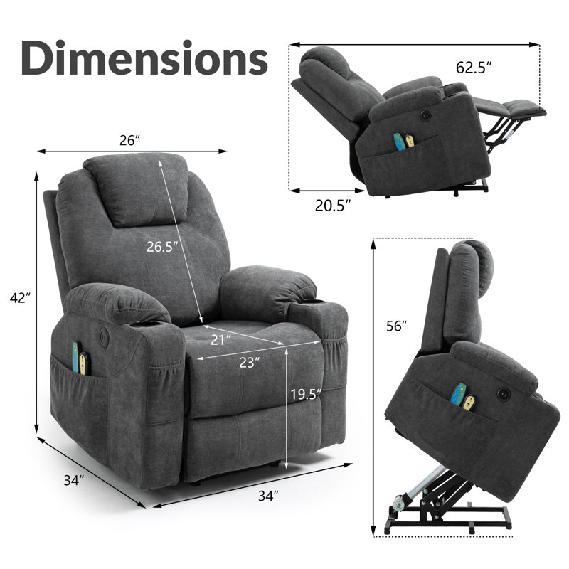 Upholstered Lift Assist Power Recliner