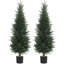 2 Packs 90 cm Artificial cypress tree with plastic pots-135948701