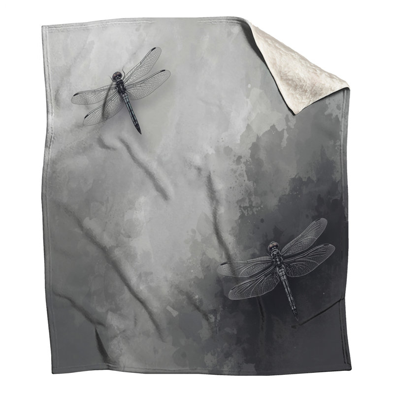 Couvertures grises libellule, 60in W x 80in H