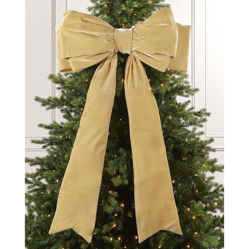 133cm Solid Colour Velvet Bow, Gold