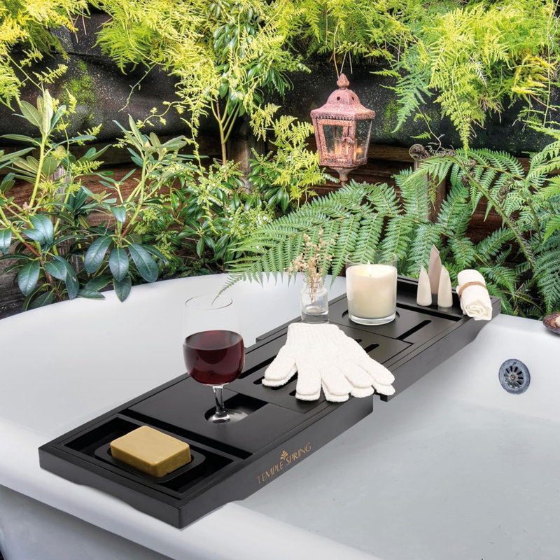 Freestanding Bamboo Bathroom Accessory Tray