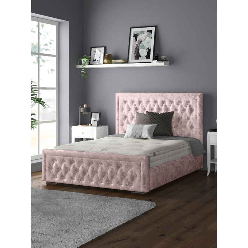Oneybrook Upholstered Bed, Super King (6'), Pink