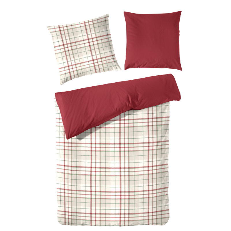 Vauxhall Cotton Chequered Duvet Cover Set with Pillow Shams Included
