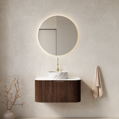 Meuble-lavabo mural flottant 30 po avec lavabo en céramique Annora
