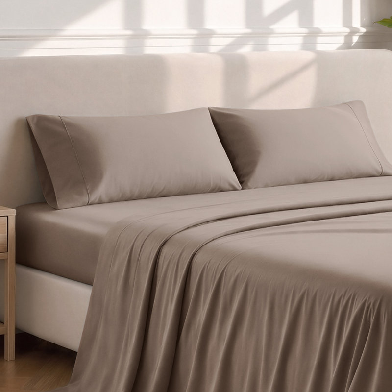 Soft Microfiber Pillowcase Set, Taupe, 2 King Pillowcases