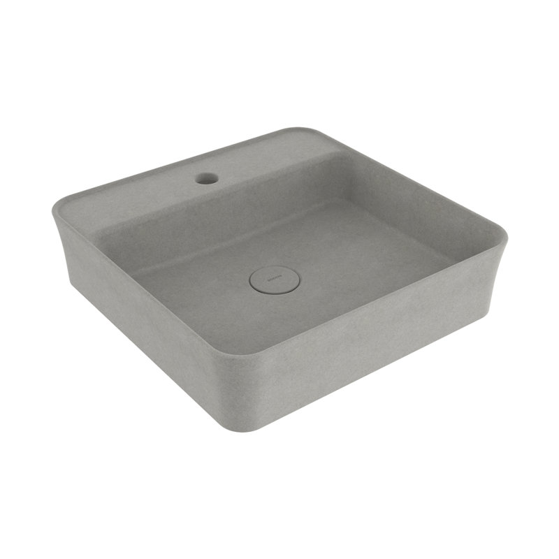 Sottile Slim Line Countertop Basin - 45x45cm 1TH, Matte Concrete