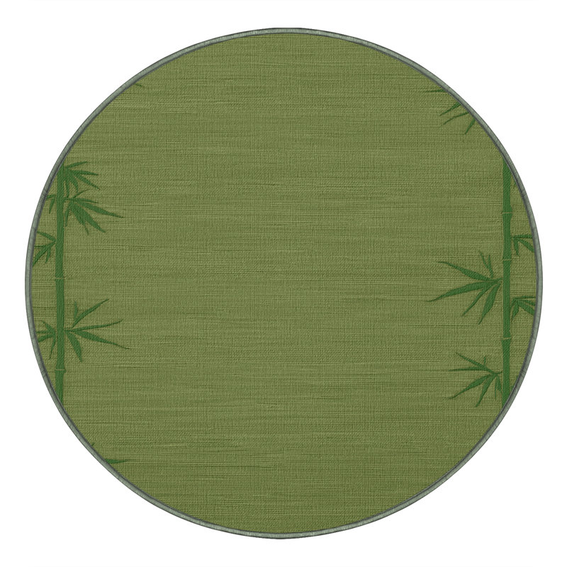 Tapis vert uni lavable à la machine, Rond 7 pi