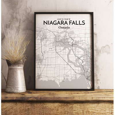 « niagara chute city map », impression