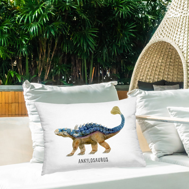 Coussin d'extérieur imprimé Stupell Industries Ankylosaurus Dinosaur