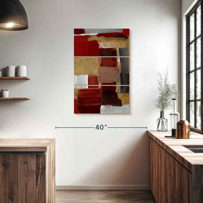 Avery rouge et or clair II, H 38 po x l 24 po