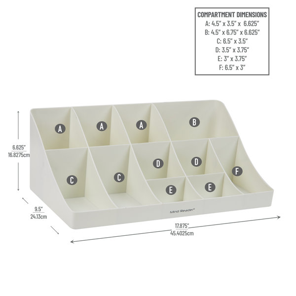 Mind Reader 11 Compartment Coffee Condiment Organizer - Brown