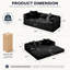 Canapé-lit modulaire convertible 77 po, canapé-lit en velours côtelé à assise profonde avec coussins amovibles pour appartement, salon et chambre d'amis-128973809