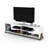 Mid Century Modern Tv Stand With 4 Shelves, Open Storage, 57 Inch Low Unit In Walnut Entertainment Centre Stand, Modern, Shelves Legs