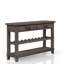 Console en bois massif gris avec support pour bouteilles de vin 48,69 po Large rangement rustique