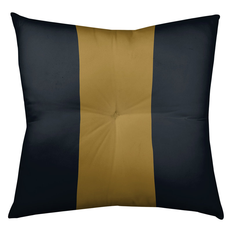  Coussin de sol touffeté, 26 po x 26 po, Noir / or