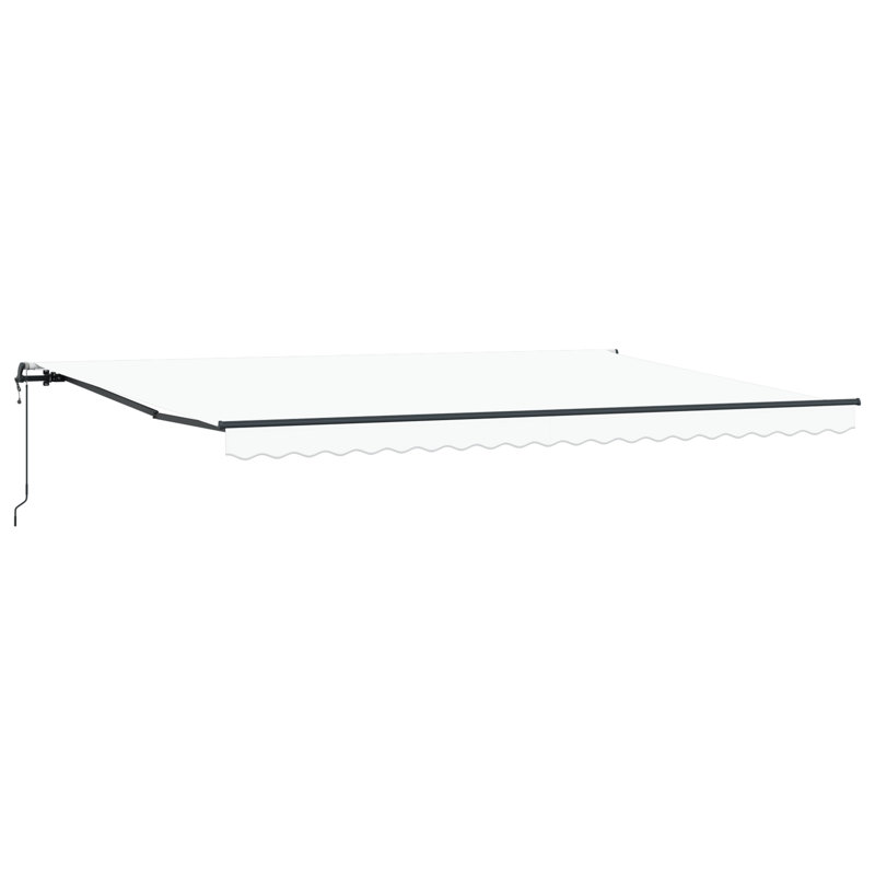 Brayden Studio Retractable Patio Awning, 500 cm W x 350 cm D, White