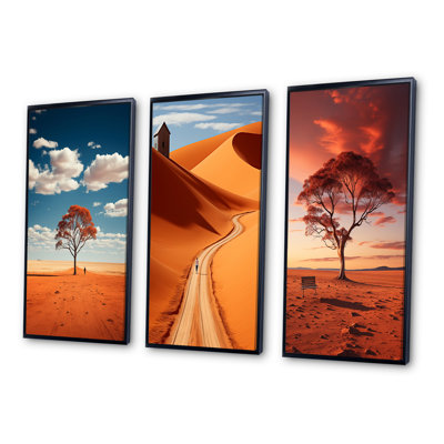 «Australie Red Centre Solitude», 3 pièces sur toile
