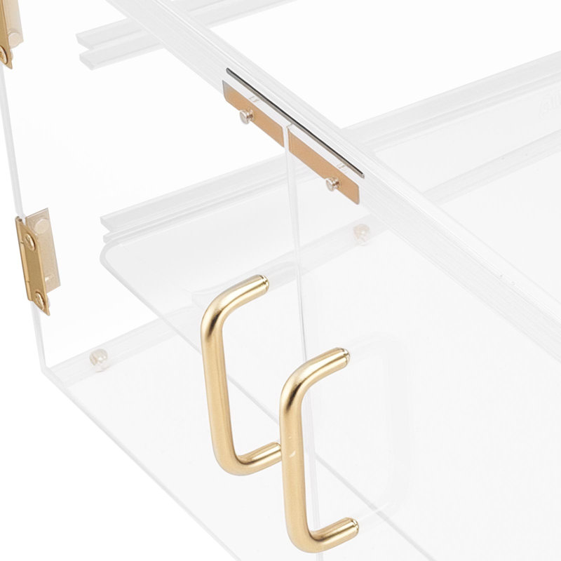 Vitrine de boulangerie, vitrine à pâtisserie commerciale à 2 niveaux, boîte à pain en acrylique transparent pour la cuisine, armoire à gâteaux avec porte arrière magnétique pour beignet à dessert, 20,7 po x 15,7 po x 12 po