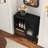 Modern Coffee Bar Cabinet with Wine Glass Rack and Storage Drawer-1137839380