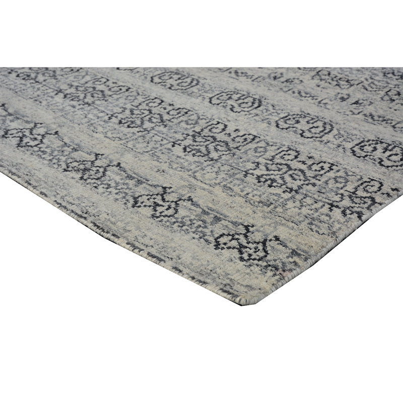 Wool Moroccan Area Rug in Gray, Rectangle 8' x 10'