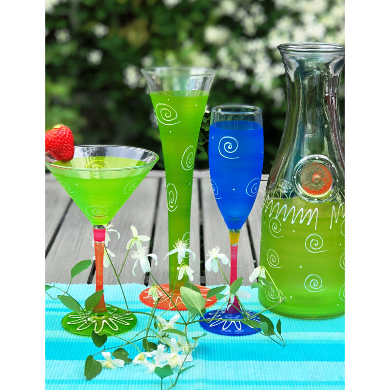 Flûte à champagne Péruvienne Splendor Turquoise 8,5 oz, Turquoise