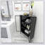 Armoire de rangement d'angle moderne à 3 niveaux avec portes en verre trempé, tablettes amovibles et structure en métal - Organisateur autoportant pour la salle de bain, la cuisine, la chambre à coucher, le salon ou les petits espaces