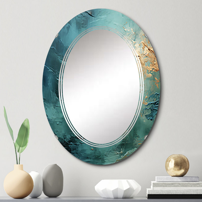 Atrani - Miroir mural moderne ovale, 30 po x 20 po