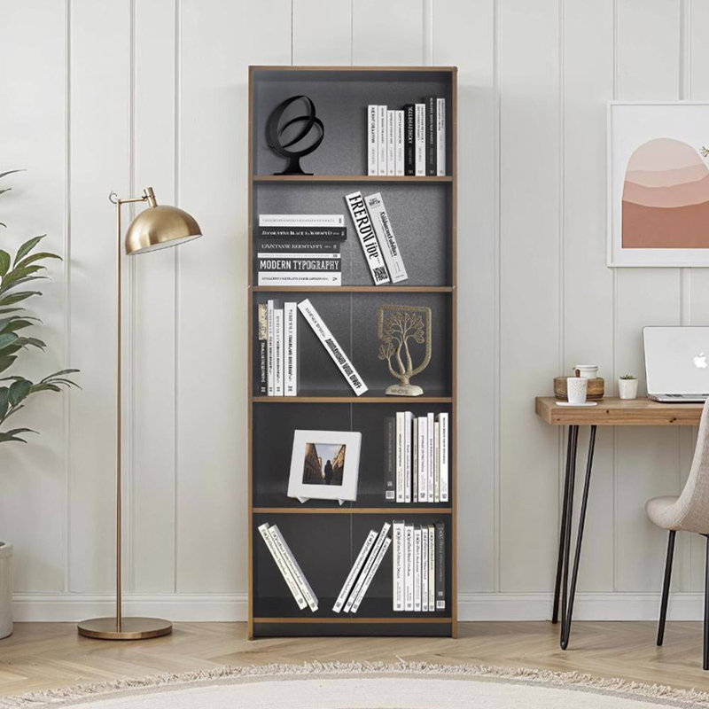 Matt White 5 Tier Bookcase Shelving Unit, Grey