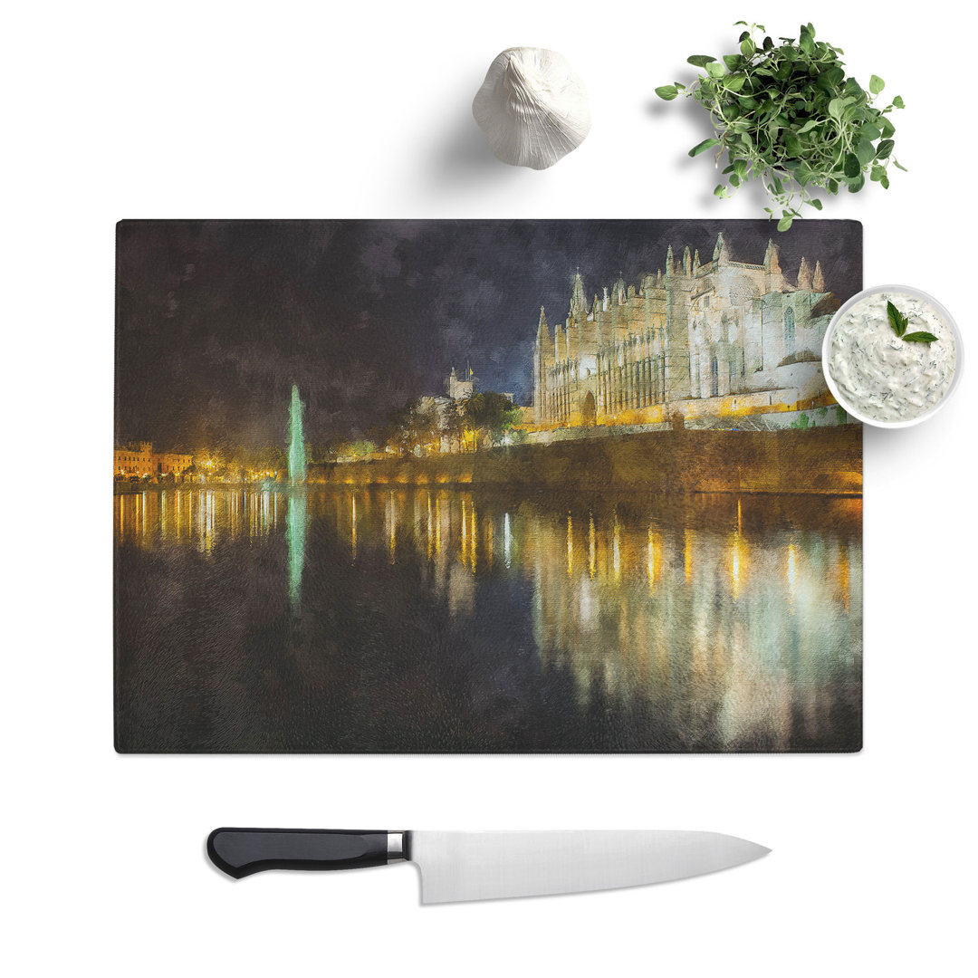 Palma Cathedral in Mallorca Spain Painting Chopping Board
