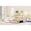 Lit de jour extensible simple TG avec 2 tiroirs de rangement et lumière DEL, convertible en très grand lit, beige-981587216