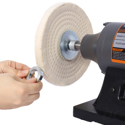 8-Inch Electric Polisher Bench Buffer Grinder 5A- Includes 4PCs 80Ply Thic Buffing Wheels Ideal Benchtop Buffing Machine for Polishing Metal, Jewelry, Knives, Wood, Jade, and Plastic. CSA Certificated