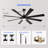 72 Inch Large Ceiling Fan with Light, Outdoor Ceiling Fan with Remote, Modern Industrial Ceiling Fan, Quiet Reversible DC Motor Indoor Outdoor Ceiling Fan for Living Room Bedroom Patio Porch-1821862064-1821862067-1821862068