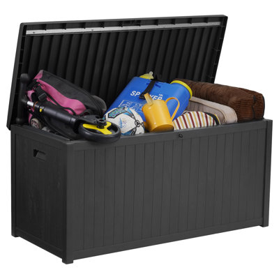 EHHLY Commercial Grade Deck Box, 113 Gallon Outdoor Storage Box Large, Lockable Package Bin Delivery Box for Outside Front Porch, Patio Cushions Stora by EHHLY