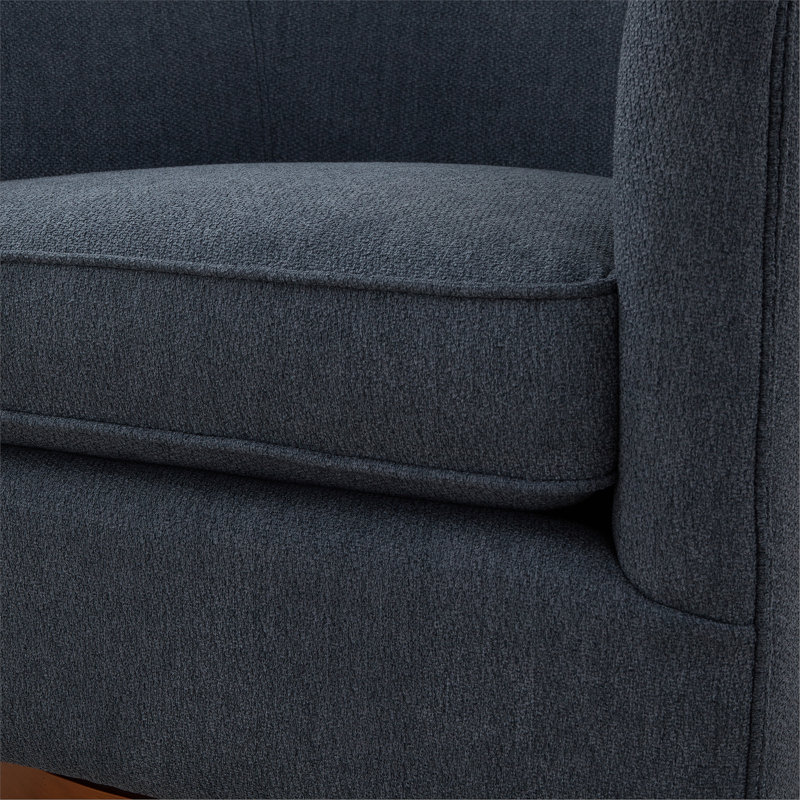 Chaise pivotante en tissu et bois, Bleu