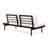 2 Seater Right Side, Wood Texture, Iron Frame, Cream Water- Square Pillow Side With Matte Black Frame