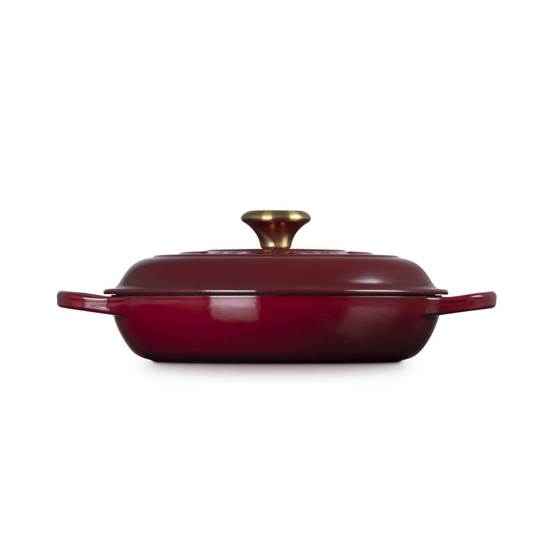 Le Creuset Cast Iron Shallow Casserole, 26cm / 2.2L, Garnet