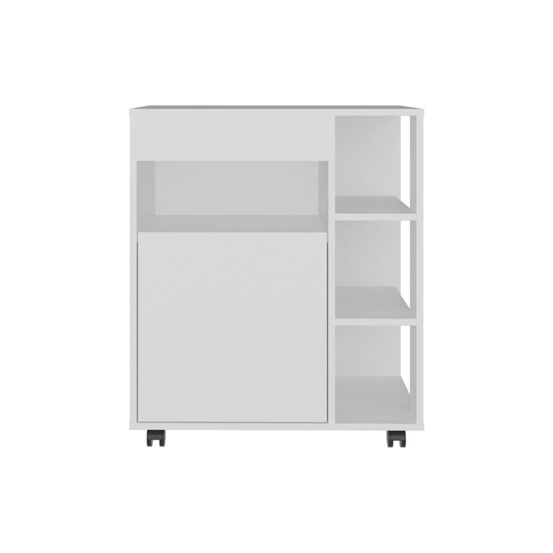 White 1-door Microwave Stand