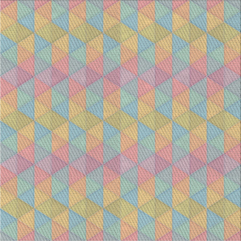 Tapis décoratif géométrique bleu Postma, Carré 8 pi