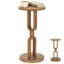 Petite table d'appoint ronde en bois massif avec pieds uniques en forme de U, table d'appoint pour petits espaces, table à boissons pour le salon (noyer)
