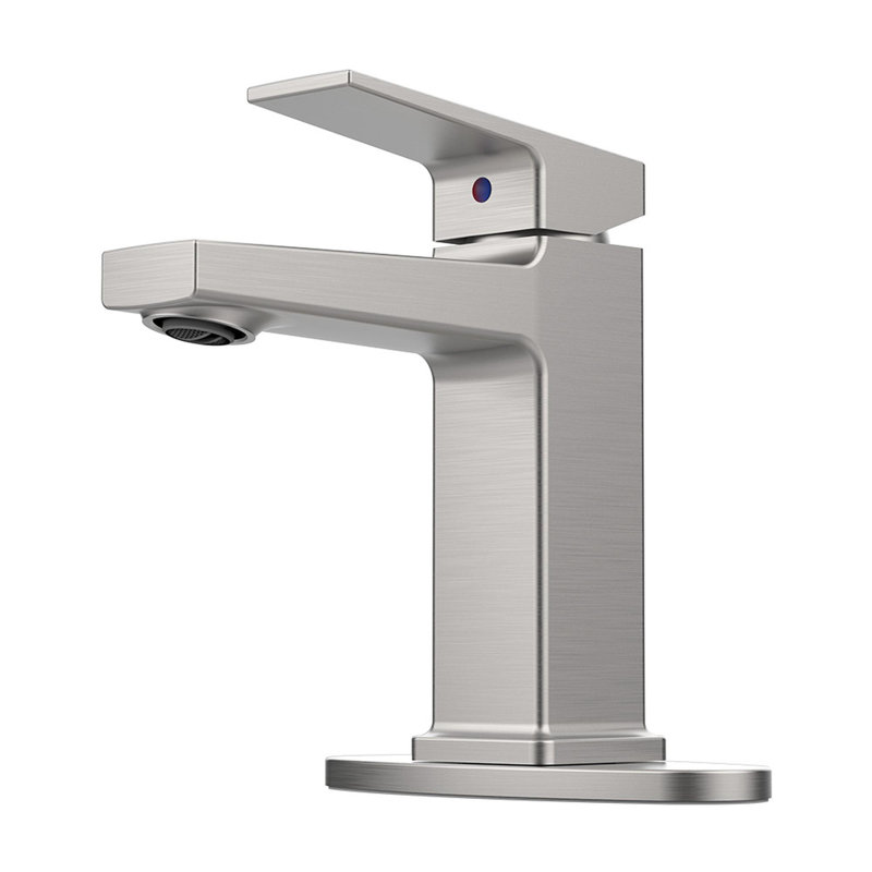 Single Handle Bathroom Faucet with Deck For 1 or 3 Holes,Laundry Vanity Sink Faucet with Two 9/16" Hoses, Brushed Nickel