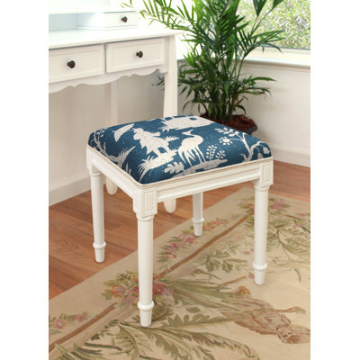 Tabouret de coiffeuse en bois massif Chinoiserie