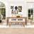 6-Piece Dining Table Set, Vintage Extendable Table with Removable Leaf, Upholstered Chairs and Bench-2042180921