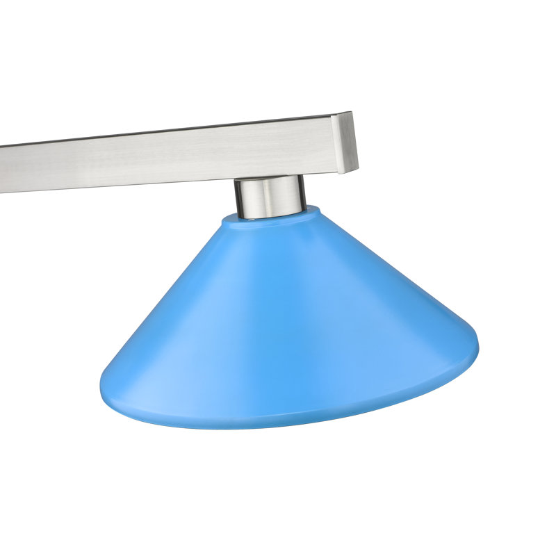 Caine 3 - Light Dimmable Modern Linear Chandelier, Electric Blue